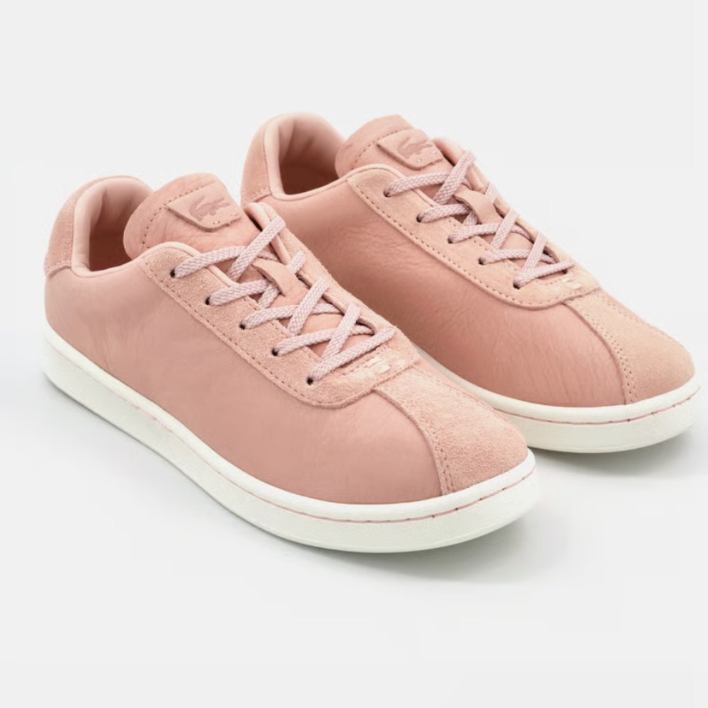 Lacoste Pink Leather Low-Top Sneakers